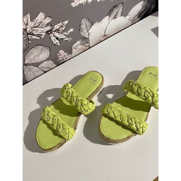 Marc Fisher Lime Green Jaimie Slide-on Espadrille Sandals - Picture 10 of 14